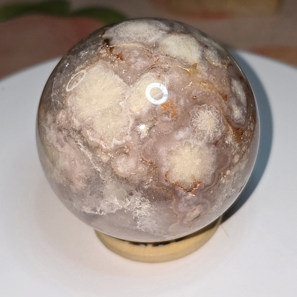 Pink Amethyst Flower Agate Sphere - Picture 3 of 6